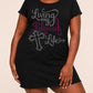 Rhinestone Cross "Living My Blessed Life" Letter Print Nightdress (XS-5XL) OMFORT