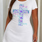Blue Purple Butterfly "Faith Hope Love" Cross Print Nightdress (XS-5XL) OMFORT