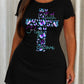 Blue Purple Butterfly "Faith Hope Love" Cross Print Nightdress (XS-5XL) OMFORT