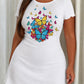 Colorful Cluster Butterfly Print Ruffle Short Sleeve Nightdress (XS-5XL) OMFORT