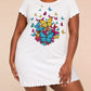 Colorful Cluster Butterfly Print Ruffle Short Sleeve Nightdress (XS-5XL) OMFORT