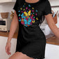 Colorful Cluster Butterfly Print Ruffle Short Sleeve Nightdress (XS-5XL) OMFORT