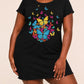 Colorful Cluster Butterfly Print Ruffle Short Sleeve Nightdress (XS-5XL) OMFORT