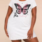 "Be Yourself" Pink Glitter Butterfly Star Print Nightdress (XS-5XL) OMFORT
