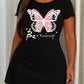 "Be Yourself" Pink Glitter Butterfly Star Print Nightdress (XS-5XL) OMFORT
