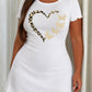 Cow Print Heart Hollow Butterfly Print Nightdress (XS-5XL) OMFORT