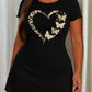 Cow Print Heart Hollow Butterfly Print Nightdress (XS-5XL) OMFORT