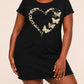 Cow Print Heart Hollow Butterfly Print Nightdress (XS-5XL) OMFORT