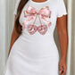 "Chosen & Cherished" Pink Rhinestone Heart Bow Nightdress (XS-5XL) OMFORT