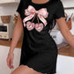 "Chosen & Cherished" Pink Rhinestone Heart Bow Nightdress (XS-5XL) OMFORT