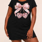 "Chosen & Cherished" Pink Rhinestone Heart Bow Nightdress (XS-5XL) OMFORT