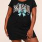 Cow Leopard Print MAMA Turquoise Bow Butterfly Nightdress (XS-5XL) OMFORT