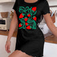 Retro Green Bow Strawberry Print Ruffle Nightdress (XS-5XL) OMFORT