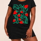 Retro Green Bow Strawberry Print Ruffle Nightdress (XS-5XL) OMFORT