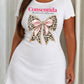 Spanish Letter Consentida Leopard Rhinestone Pink Bow Nightdress (XS-5XL) OMFORT