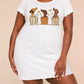 Potted Floral Dachshund Print Ruffle Nightdress (XS-5XL) OMFORT