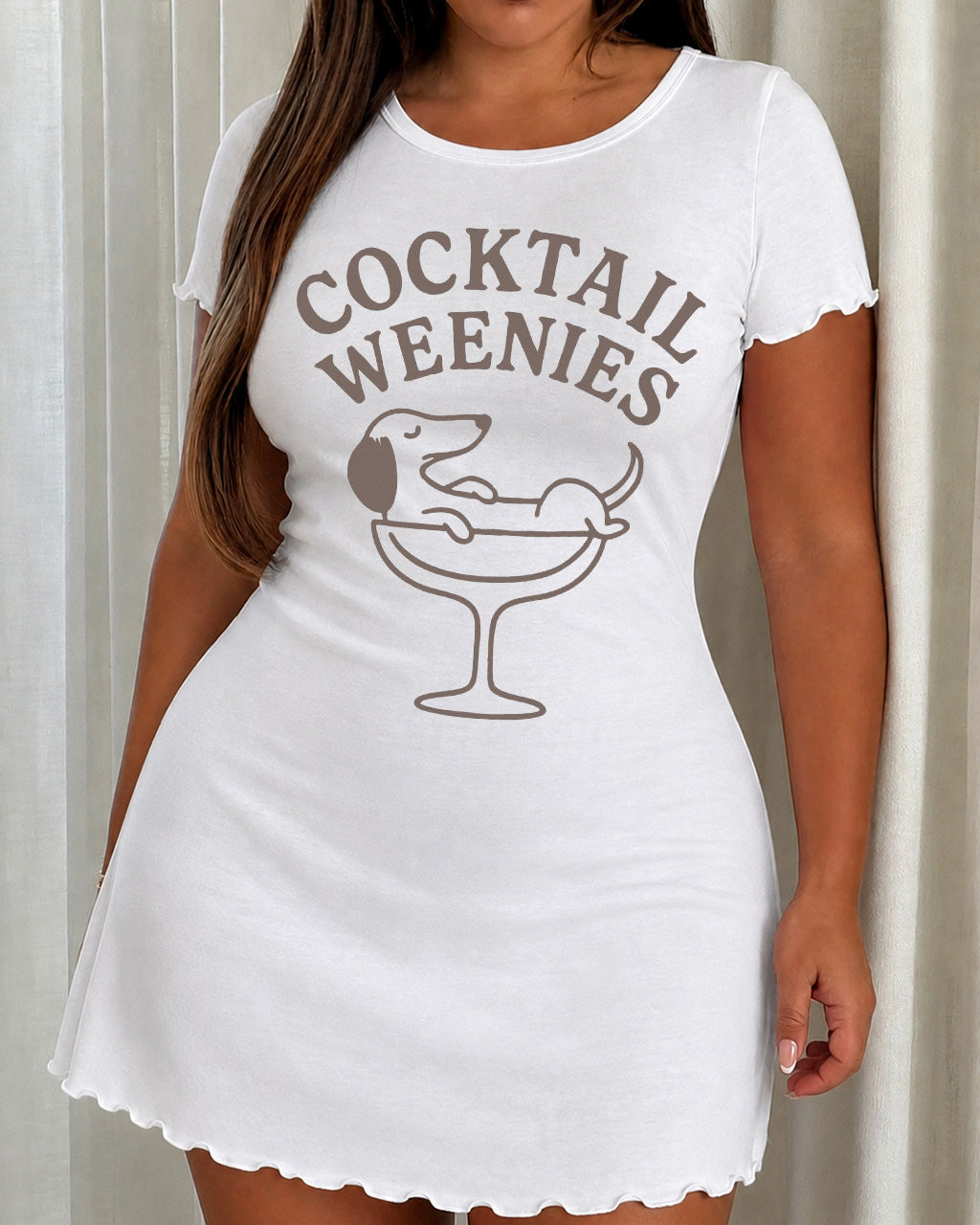 Cocktail Weenies Dachshund Martini Glass Letter Nightdress (XS-5XL) OMFORT