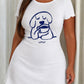 Simple Line Dog Coffee "coffee?" Print Nightdress (XS-5XL) OMFORT