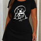 Simple Line Dog Coffee "coffee?" Print Nightdress (XS-5XL) OMFORT