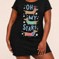 Oh My Stars Patriotic Dachshund USA Flag Print Nightdress (XS-5XL) OMFORT