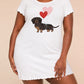 Black Brown Dachshund Red Pink Heart Balloon Nightdress (XS-5XL) OMFORT