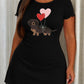 Black Brown Dachshund Red Pink Heart Balloon Nightdress (XS-5XL) OMFORT