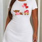 Pink Sweater Dachshund Heart Cart Wagon Print Nightdress (XS-5XL) OMFORT