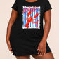 Blue Stripe Frame Red Lobster Bow Letter Nightdress (XS-5XL) OMFORT