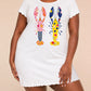 Color Polka Dot Dual Lobster Retro Art Print Ruffle Nightdress (XS-5XL) OMFORT
