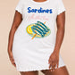 Plate Lemon Sardines Illustration Letter Nightdress (XS-5XL) OMFORT