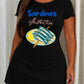 Plate Lemon Sardines Illustration Letter Nightdress (XS-5XL) OMFORT