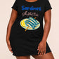 Plate Lemon Sardines Illustration Letter Nightdress (XS-5XL) OMFORT
