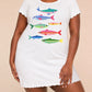 Multi Color Rainbow Sardine Fish Print Nightdress (XS-5XL) OMFORT