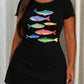 Multi Color Rainbow Sardine Fish Print Nightdress (XS-5XL) OMFORT