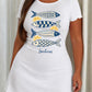 Navy Striped Lemon Sardines Letter Print Nightdress(XS-5XL) OMFORT