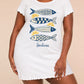 Navy Striped Lemon Sardines Letter Print Nightdress(XS-5XL) OMFORT