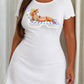 Watercolor Dachshund Striped Beach Lounge Chair Print Nightdress (XS-5XL) OMFORT