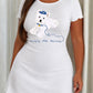 White Westie Dog "Simply the Bestie" Letter Print Nightdress  (XS-5XL) OMFORT