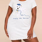 White Westie Dog "Simply the Bestie" Letter Print Nightdress  (XS-5XL) OMFORT