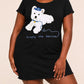 White Westie Dog "Simply the Bestie" Letter Print Nightdress  (XS-5XL) OMFORT