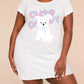 Pink Bow Fluffy Puppy "Cute Doggy" Letter Print Nightdress  (XS-5XL) OMFORT