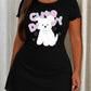 Pink Bow Fluffy Puppy "Cute Doggy" Letter Print Nightdress  (XS-5XL) OMFORT