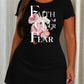 Faith Over Fear Pink Peony Floral Butterfly Print Nightdress (XS-5XL) OMFORT