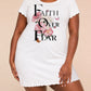 Faith Over Fear Pink Peony Floral Butterfly Print Nightdress (XS-5XL) OMFORT