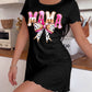 Glitter Gradient MAMA Cow Print Bow Nightdress (XS-5XL) OMFORT