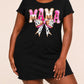 Glitter Gradient MAMA Cow Print Bow Nightdress (XS-5XL) OMFORT