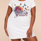 Colorful Flower Butterfly Faith Cursive Print Nightdress (XS-5XL) OMFORT