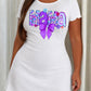 Purple Floral Glitter MAMA Bow Print Nightdress (XS-5XL) OMFORT