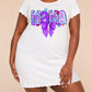 Purple Floral Glitter MAMA Bow Print Nightdress (XS-5XL) OMFORT