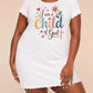 I Am A Child Of God Cross Floral Heart Letter Nightdress (XS-5XL) OMFORT